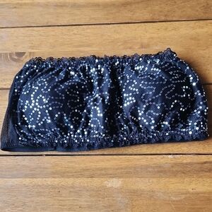 Frederick's of Hollywood, Black Sequin Bralette, Size L